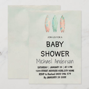 Invitation Baby shower de plage tropicale branchée