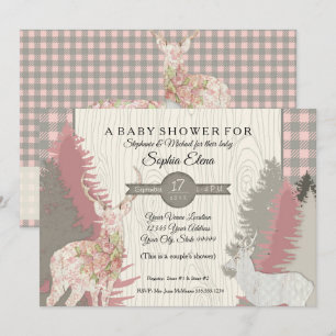 Invitation Baby shower de plaid de forêt de région boisée