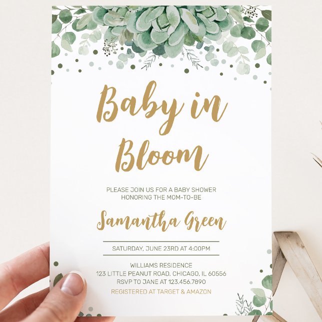 Invitation Baby Shower de Plantes Grasses (Créateur téléchargé)