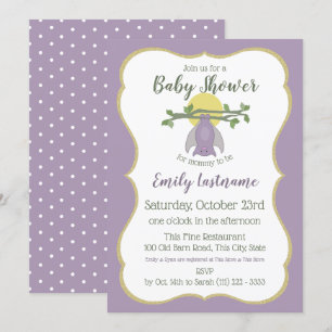 Invitation Baby shower de Pleine lune Little Bat
