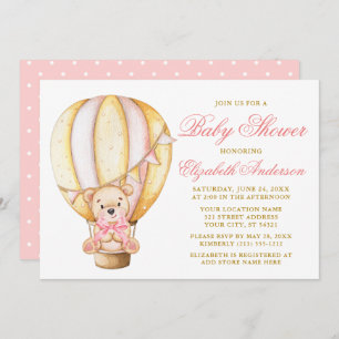 Invitation Baby shower de points de ballon à air Teddy Bear R