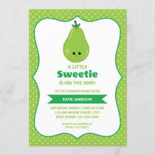 Invitation Baby shower de poire doux Little Sweetie