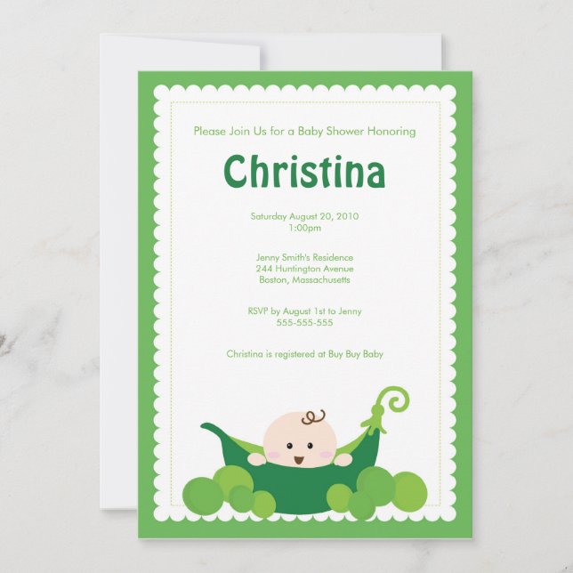 Invitation Baby shower de pois (Devant)