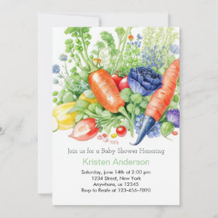 Invitation Baby shower de pois cultivé localement