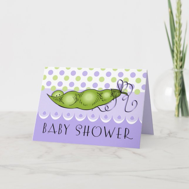 Invitation Baby shower de pois doux pour bébé (Devant)