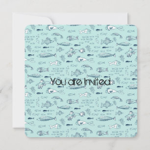 Invitation Baby shower de poisson bleu