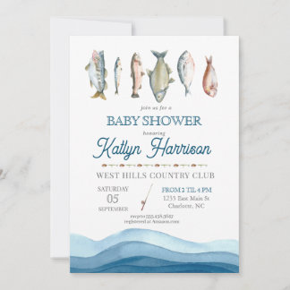 Invitation Baby shower de poisson Invitation, baby shower de