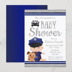 Invitation Baby shower de police mignonne