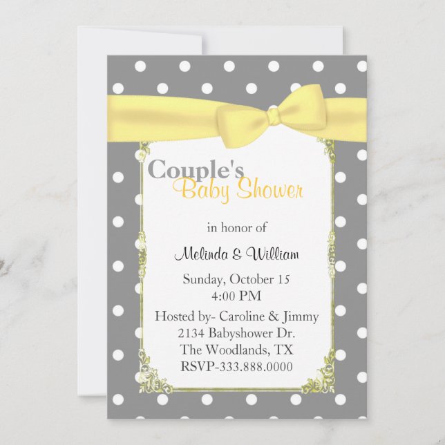 Invitation Baby shower de Polka Dot Couple (Devant)