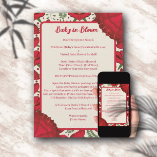 Invitation Baby shower de Poppie rouge par distance