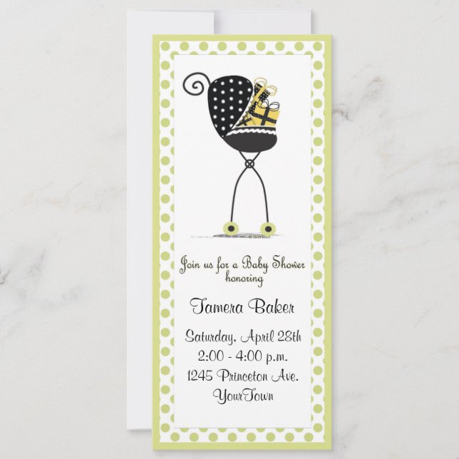 Invitation Baby shower de poussette (Devant)