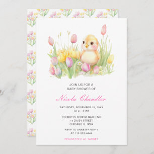Invitation Baby shower de poussette de printemps