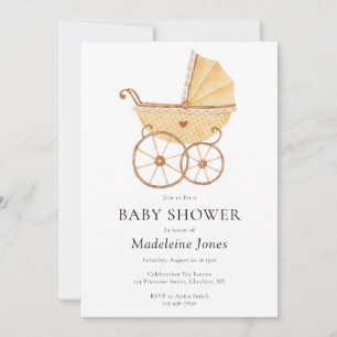 Invitation Baby shower de poussette neutre par rapport au sex