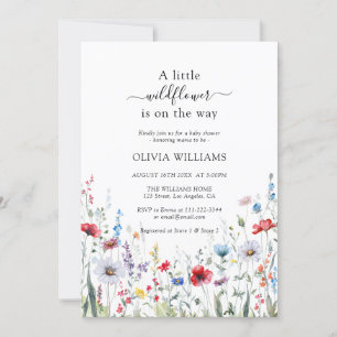 Invitation Baby shower de prairie à fleurs sauvages