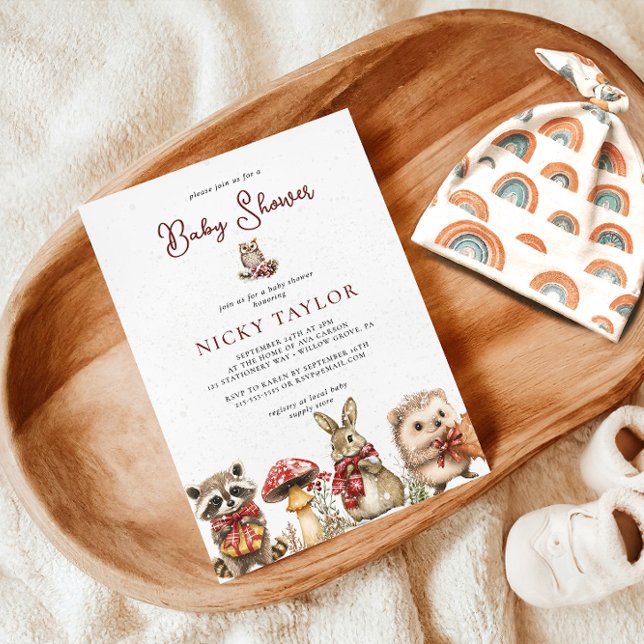 Invitation Baby shower de prairie d'hiver aquarelle (Créateur téléchargé)