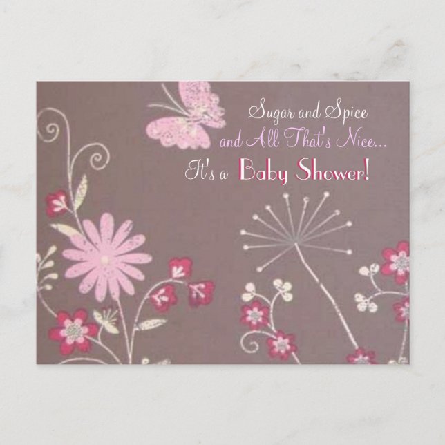 Invitation Baby shower de pré-papillon (Devant)