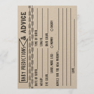 Invitation Baby shower de prédictions et conseils pour bébés 
