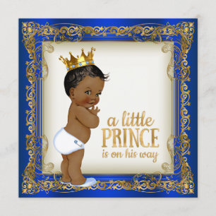 Invitation Baby shower de prince Ethnic Boy d'Afro-américain