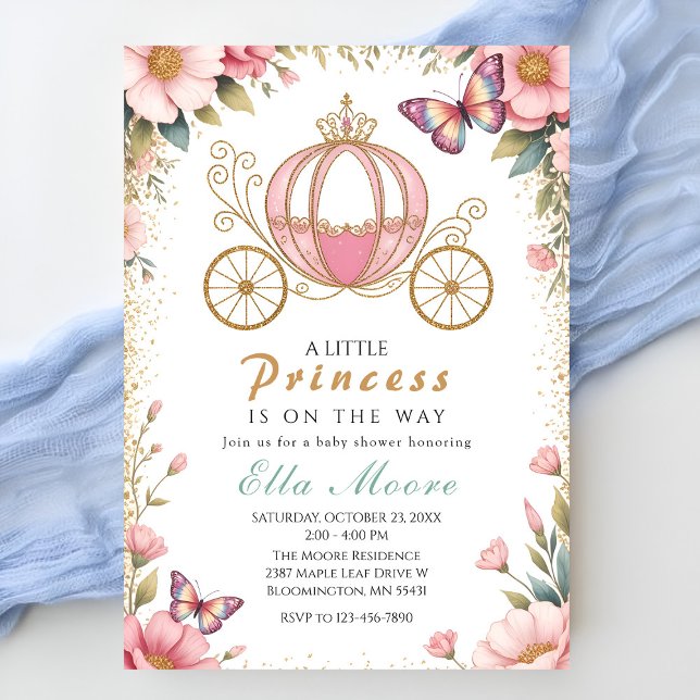 Invitation Baby Shower de Princesse Conte de Fée Fantaisiste (Créateur téléchargé)