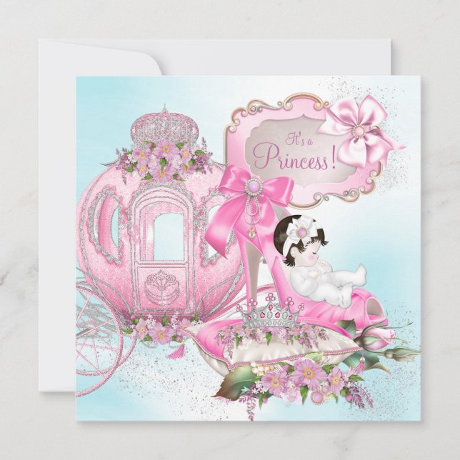 Invitation Baby Shower de Princesse Il était une Fois (Devant)