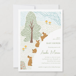Invitation Baby shower de printemps Bunny
