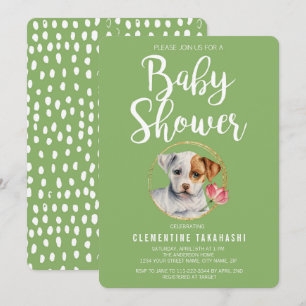 Invitation Baby shower de printemps Chien Chien Chien Chien