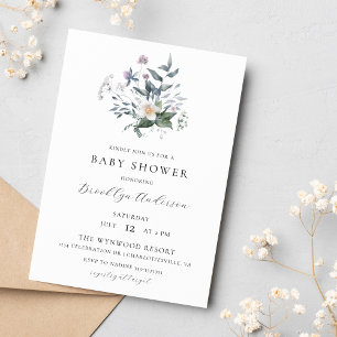 Invitation Baby shower de printemps de Fleur sauvage floral W