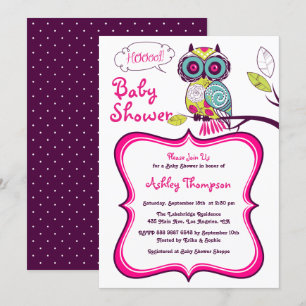 Invitation Baby shower de printemps de la Chouette florale de