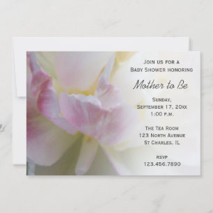 Invitation Baby shower de printemps de Tulipe rose