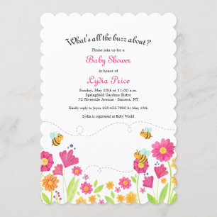 Invitation Baby shower de printemps des abeilles