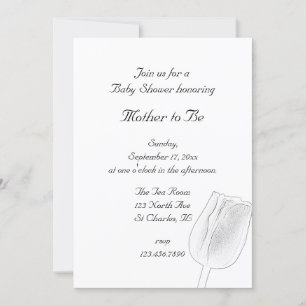 Invitation Baby shower de printemps d'esquisse de tulipe