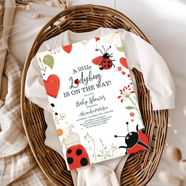 Invitation Baby shower de printemps Little Ladybug (Créateur téléchargé)