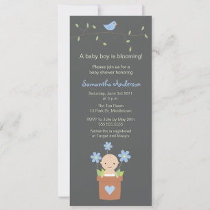 Invitation Baby shower de printemps moderne - Garçon