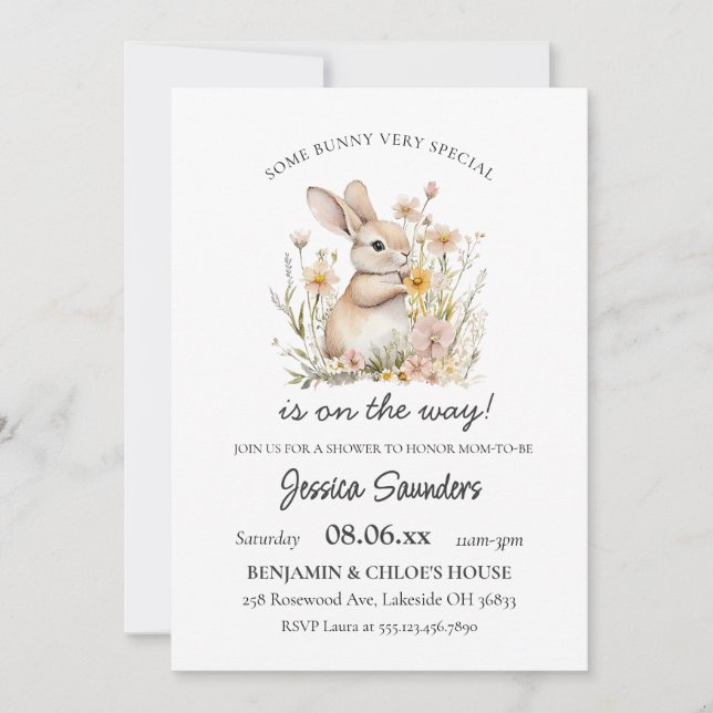 Invitation Baby shower de printemps pour Fleurs sauvages spéc (Devant)