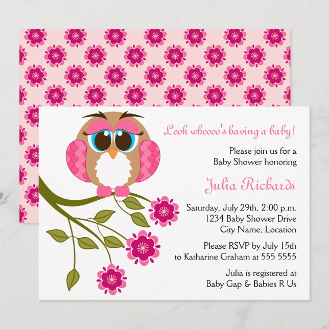 Invitation Baby shower de pucerons Bleu Bébé (Devant / Derrière)