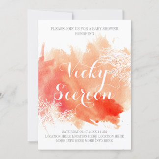 Invitation Baby shower de récif corallien moderne abstrait aq