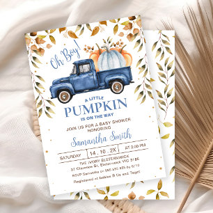 Invitation Baby shower de remplissage du camion Citrouille Bl