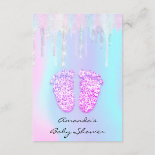 Invitation Baby shower de renouveau de genre Pieds Holographi