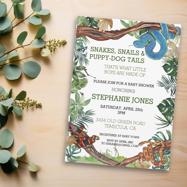 Invitation Baby shower de reptile de serpent (Créateur téléchargé)