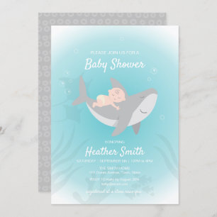 Invitation Baby shower de requin doux