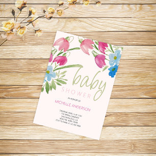 Invitation Baby shower De Ressort Bleu