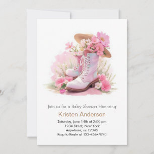 Invitation Baby shower de rêve de Casquette et de bottes Wate