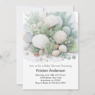 Invitation Baby shower de rêve Sage Green Ocean