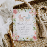 Invitation Baby shower de révélation de genre élég<br><div class="desc">Un élégant sexe rose et bleu révèle une invitation baby shower. La plupart des lettres est modifiable - cliquez sur le bouton "Customiser plus" pour modifier. Objets correspondants dans notre magasin Conception de la fête Cava</div>