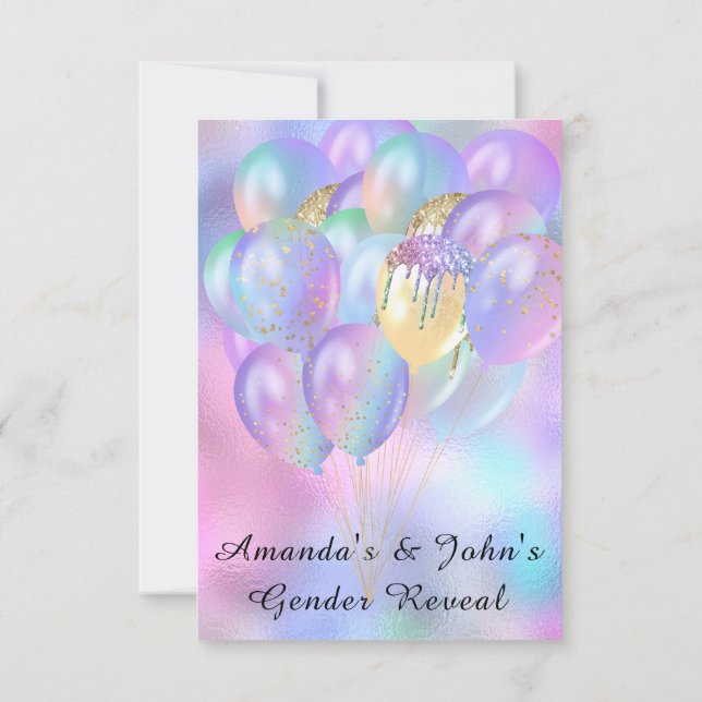 Invitation Baby shower de révélation de genre fille garçon ro (Dos)