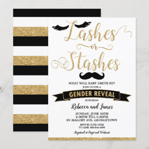 Invitation Baby shower de révélation de genre Gold