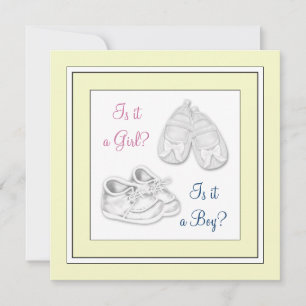 Invitation Baby shower de révélation de genre jaune