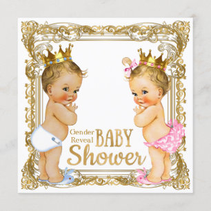 Invitation Baby shower de révélation de genre Prince ou Princ