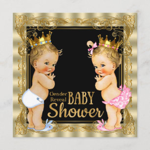 Invitation Baby shower de révélation de genre Prince Princess