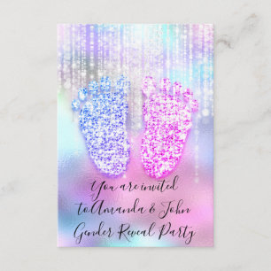 Invitation Baby shower de révélation de genre rose bleu mou p